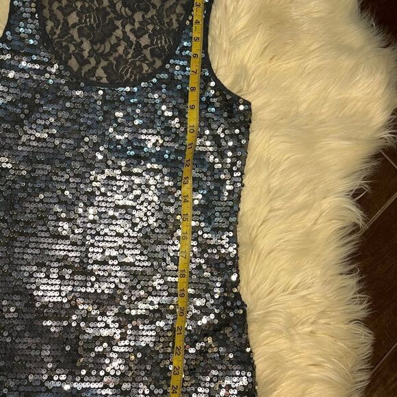Express sequin grey tank top sz small - Picture 6 of 6